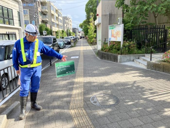 下水道管（雨水）の緊急点検現場