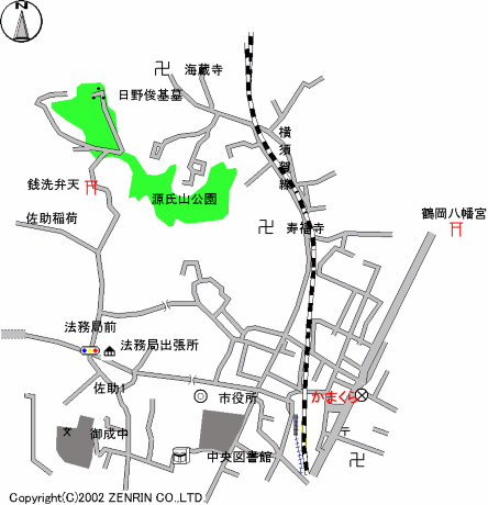 源氏山公園までの地図