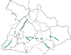 沿道住宅地の区域を示す図