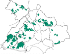 丘陵住宅地の区域を示す図