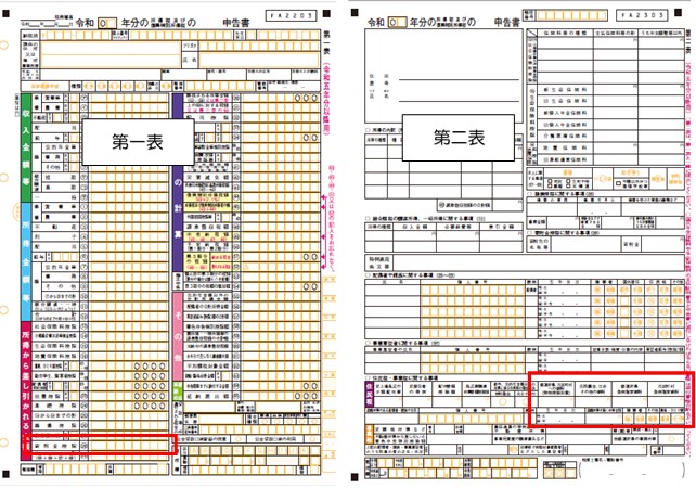 ふるさと寄付金確定申告記入箇所